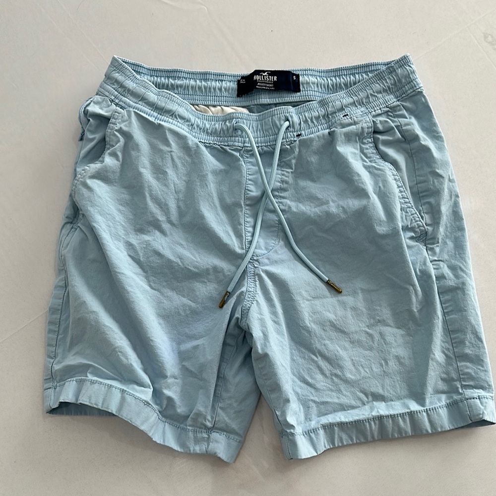 Hollister Light Blue Drawstring Shorts